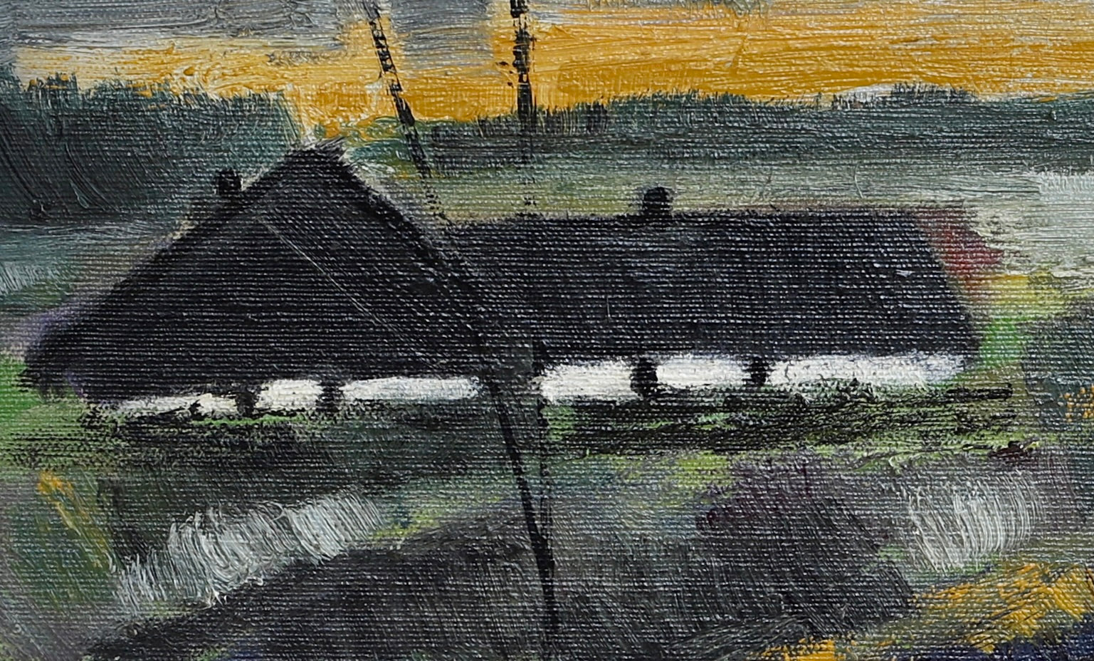 Mid Century Farmhouse Oil Painting