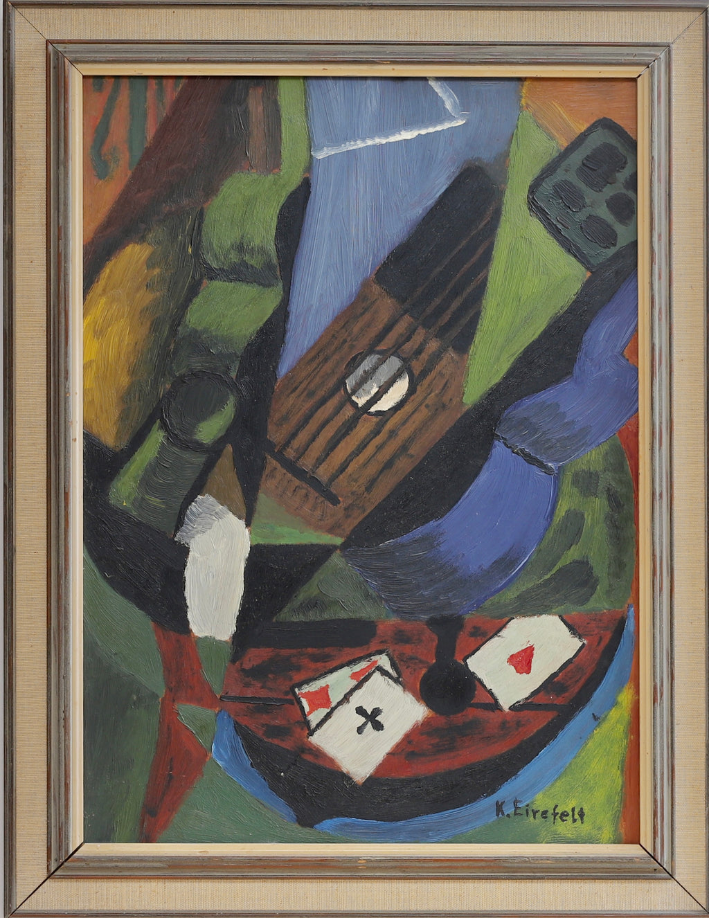 Mid Century Original Still Life Oil Painting from Sweden