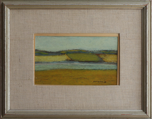 Mid Century Vintage Coastal Oil Painting From Sweden