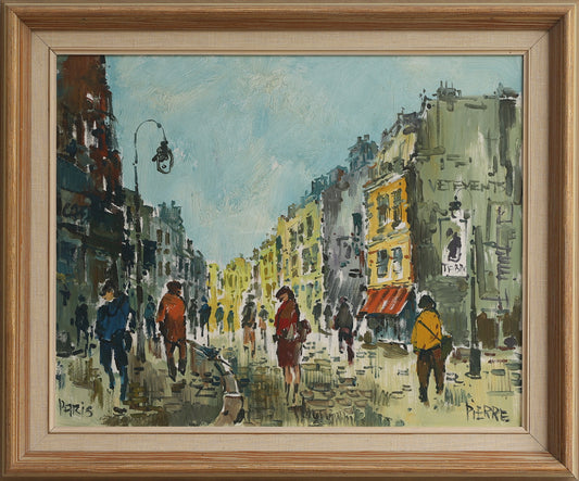 Mid Century Original Parisian Cityscape Oil Painting