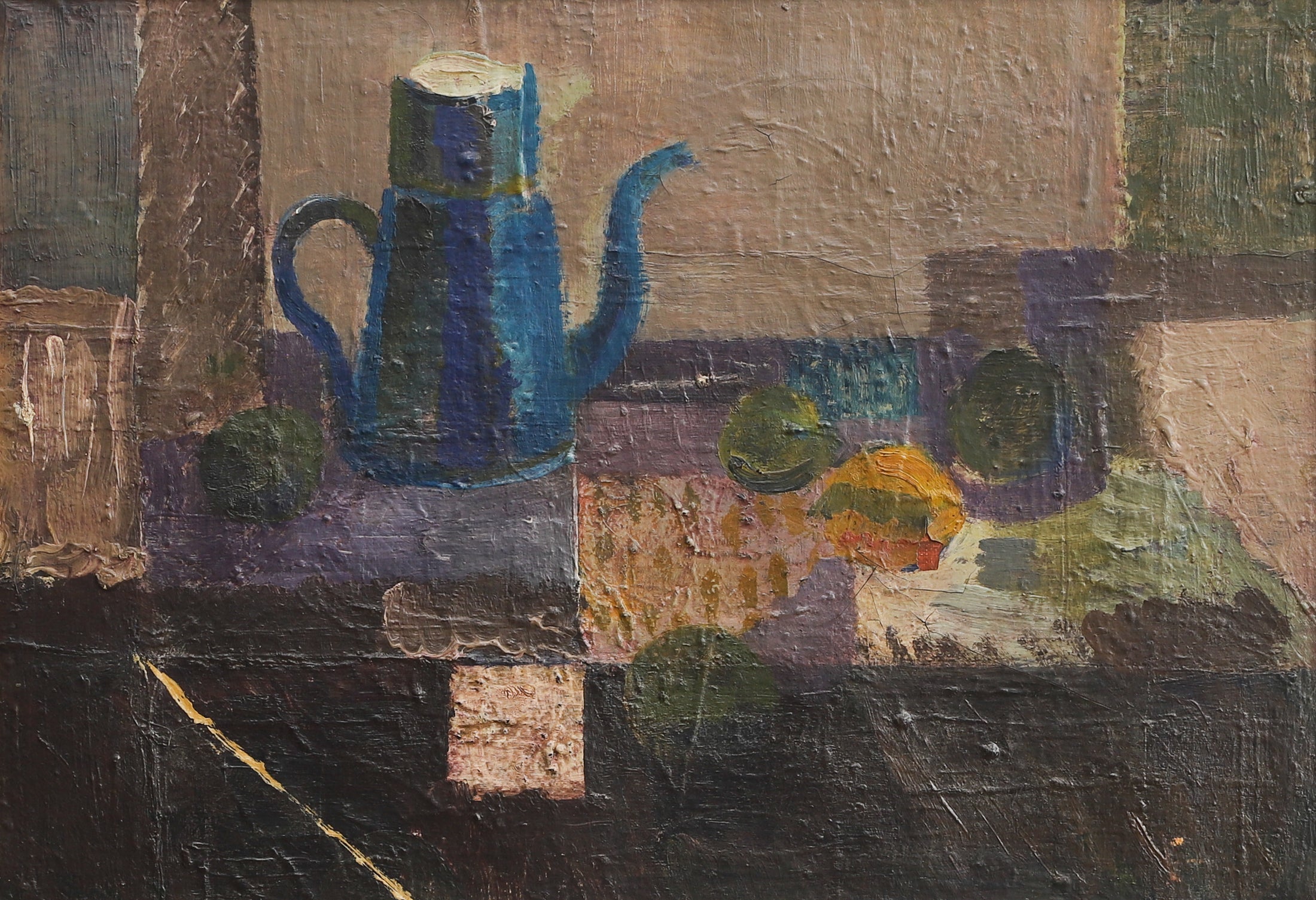 Vintage Mid Century Kitchen Still Life Original Oil Painting