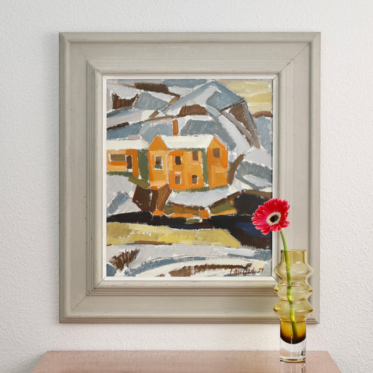 Vintage Mid Century Original Winterscape from Sweden