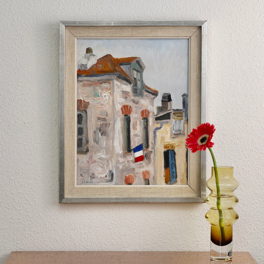 Mid Century Vintage Art Original Parisian Cityscape