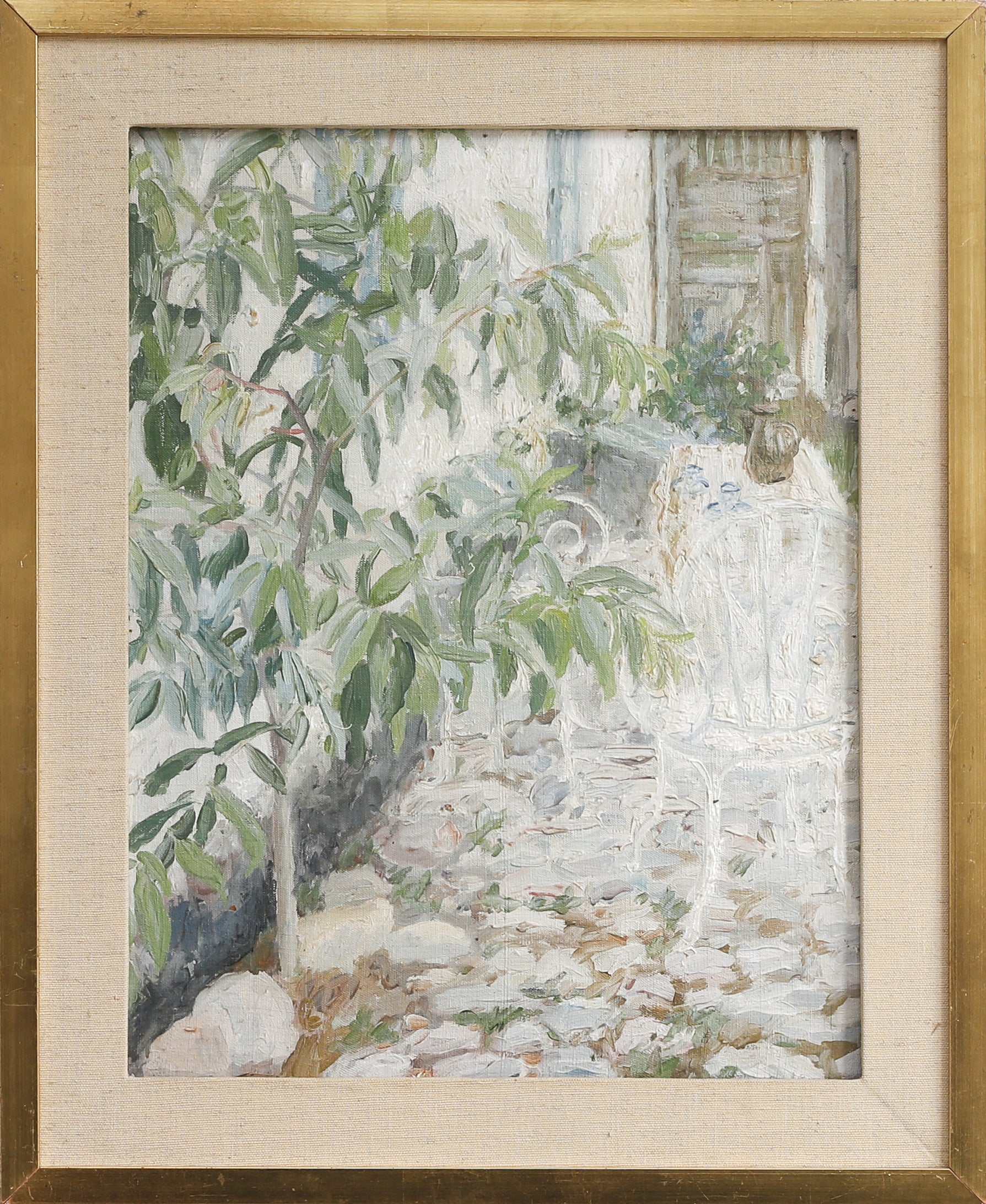 Vintage Mid Century Original Oil Painting "The Peach Tree" 1965