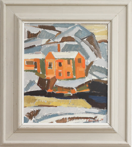 Vintage Mid Century Original Winterscape from Sweden
