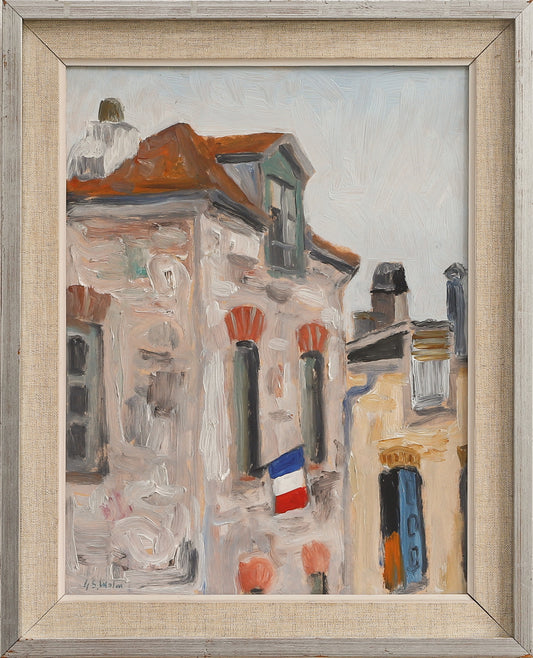 Mid Century Vintage Art Original Parisian Cityscape