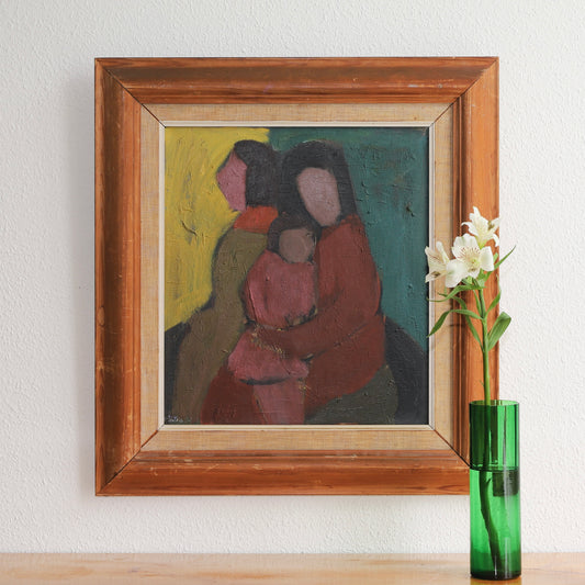 Vintage Art Room Original Oil Painting from Sweden