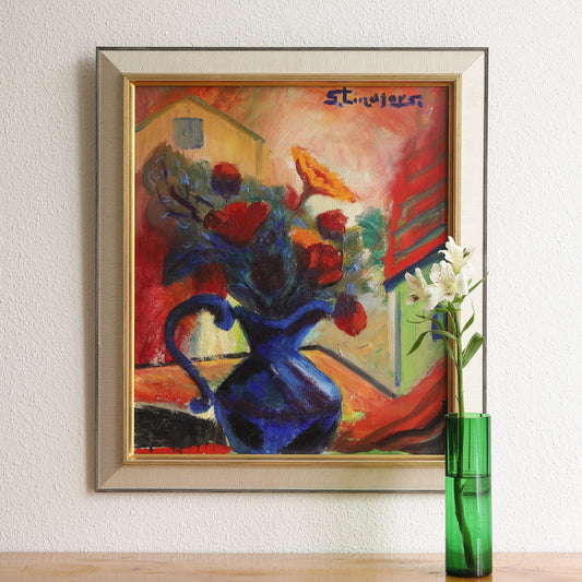 Vintage Mid Century Floral Still Life from Sweden