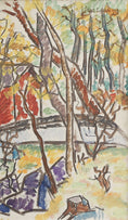 Load image into Gallery viewer, Mid Century Vintage Original Oil Painting from Sweden 1949
