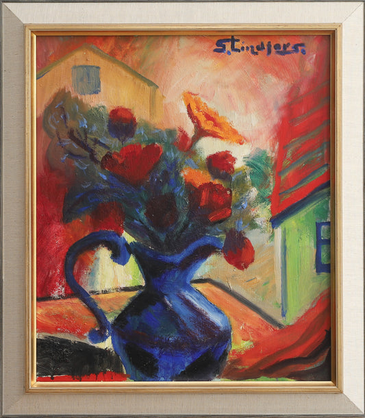 Vintage Mid Century Floral Still Life from Sweden