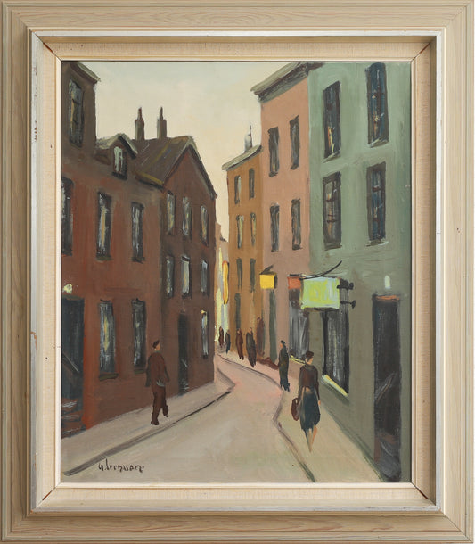 Mid Century Vintage Art Original Oil Painting from Sweden