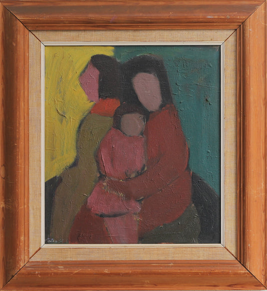 Vintage Art Room Original Oil Painting from Sweden
