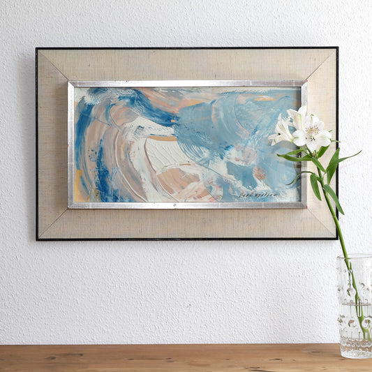 Mid Century Abstract Original Oil Painting from Sweden