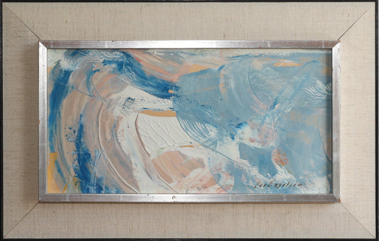 Mid Century Abstract Original Oil Painting from Sweden