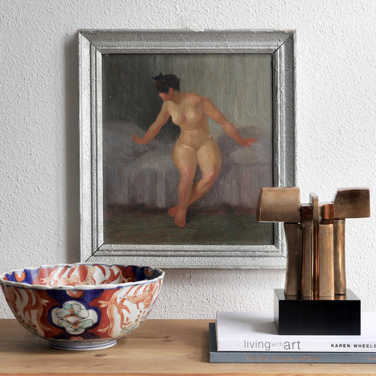 Vintage Figurative Original Oil Painting from Sweden