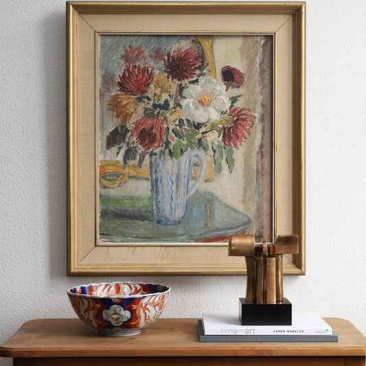 Mid Century Vintage Original Still Life Painting from Sweden