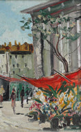 Load image into Gallery viewer, Vintage Art Room Original Oil of Parisian Flower Market
