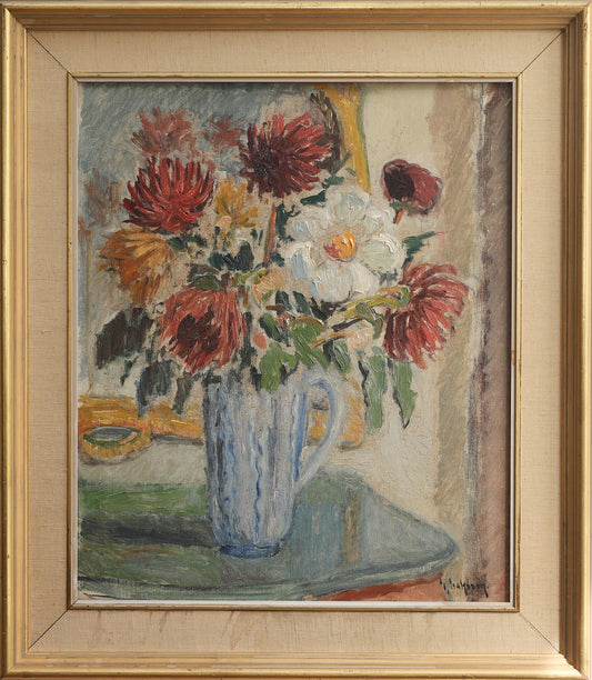 Mid Century Vintage Original Still Life Painting from Sweden