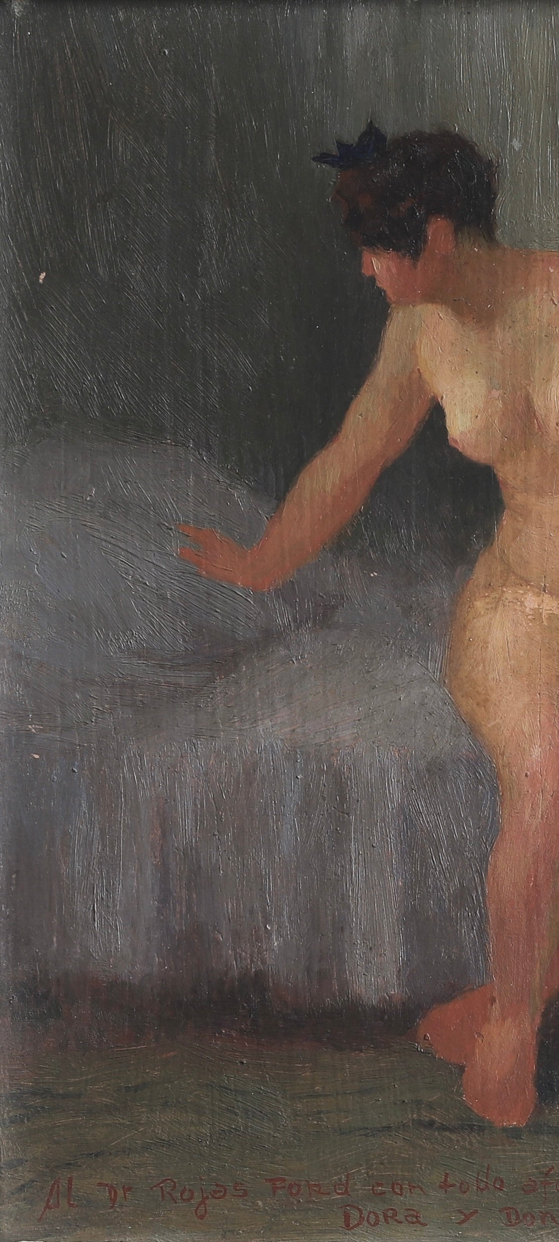 Vintage Figurative Original Oil Painting from Sweden