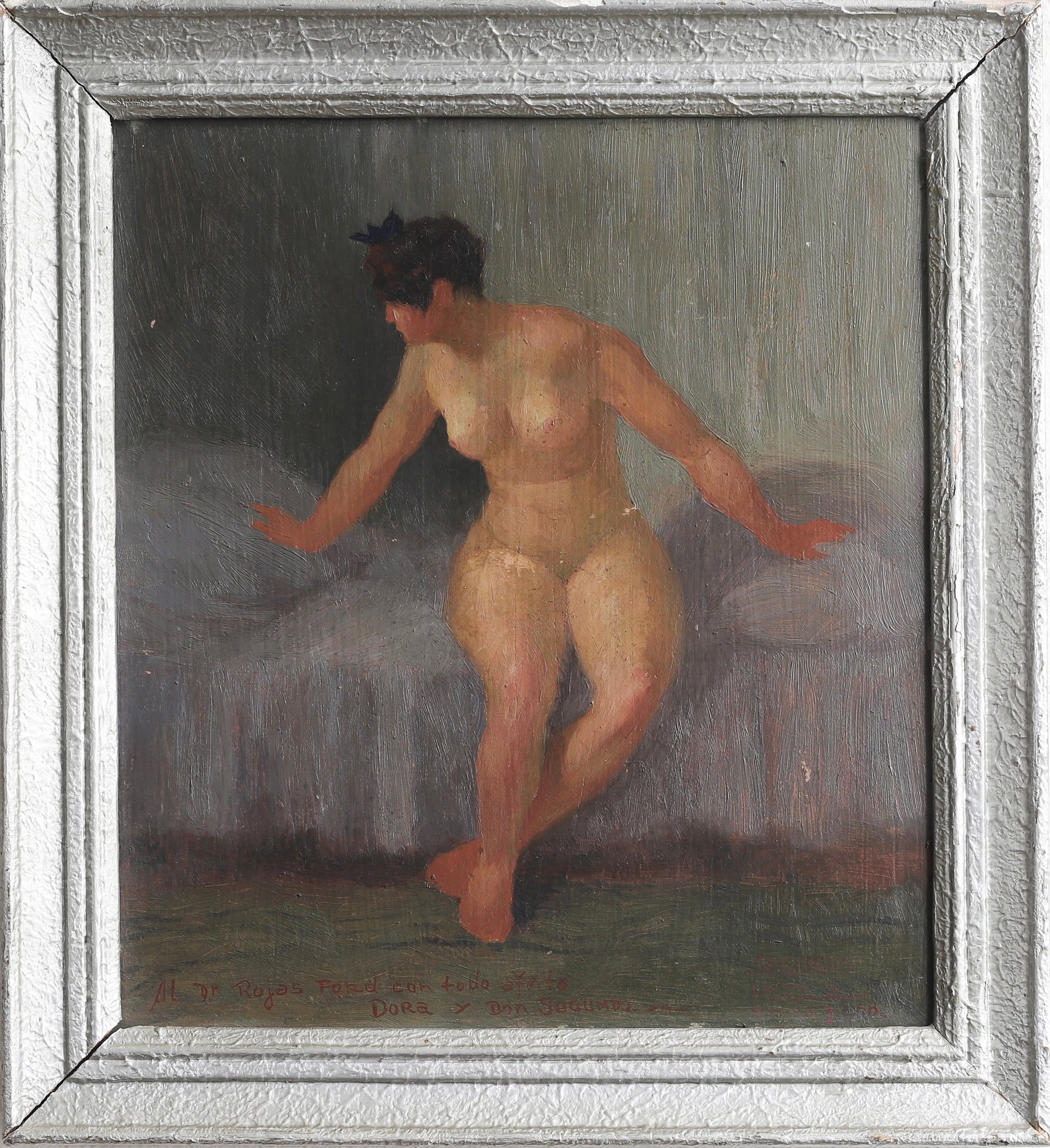 Vintage Figurative Original Oil Painting from Sweden
