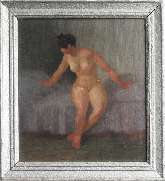 Vintage Figurative Original Oil Painting from Sweden