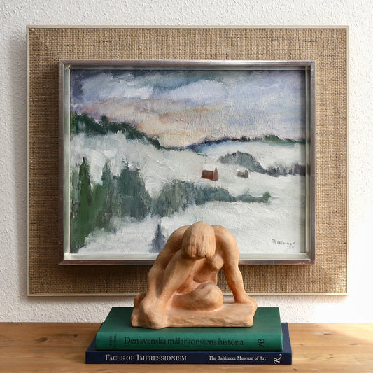 Vintage Art Room Mid Century Original Winter Landscape