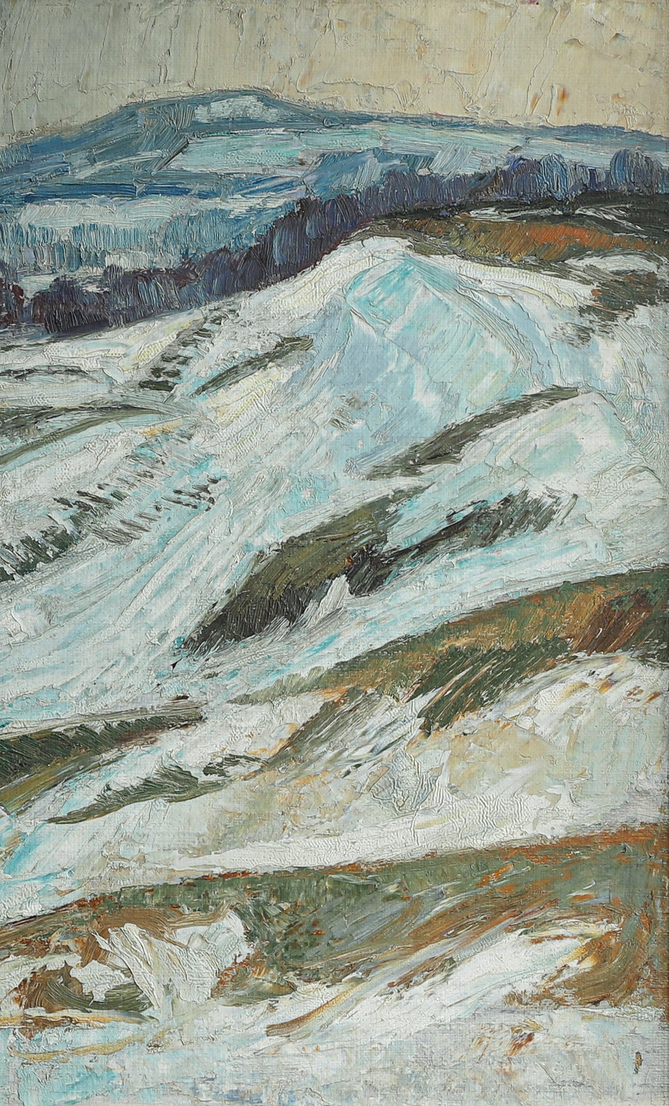 Mid Century Vintage Original Coastal Oil Painting from Sweden