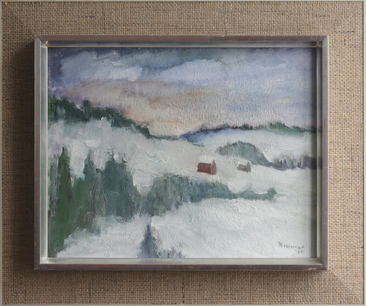 Vintage Art Room Mid Century Original Winter Landscape