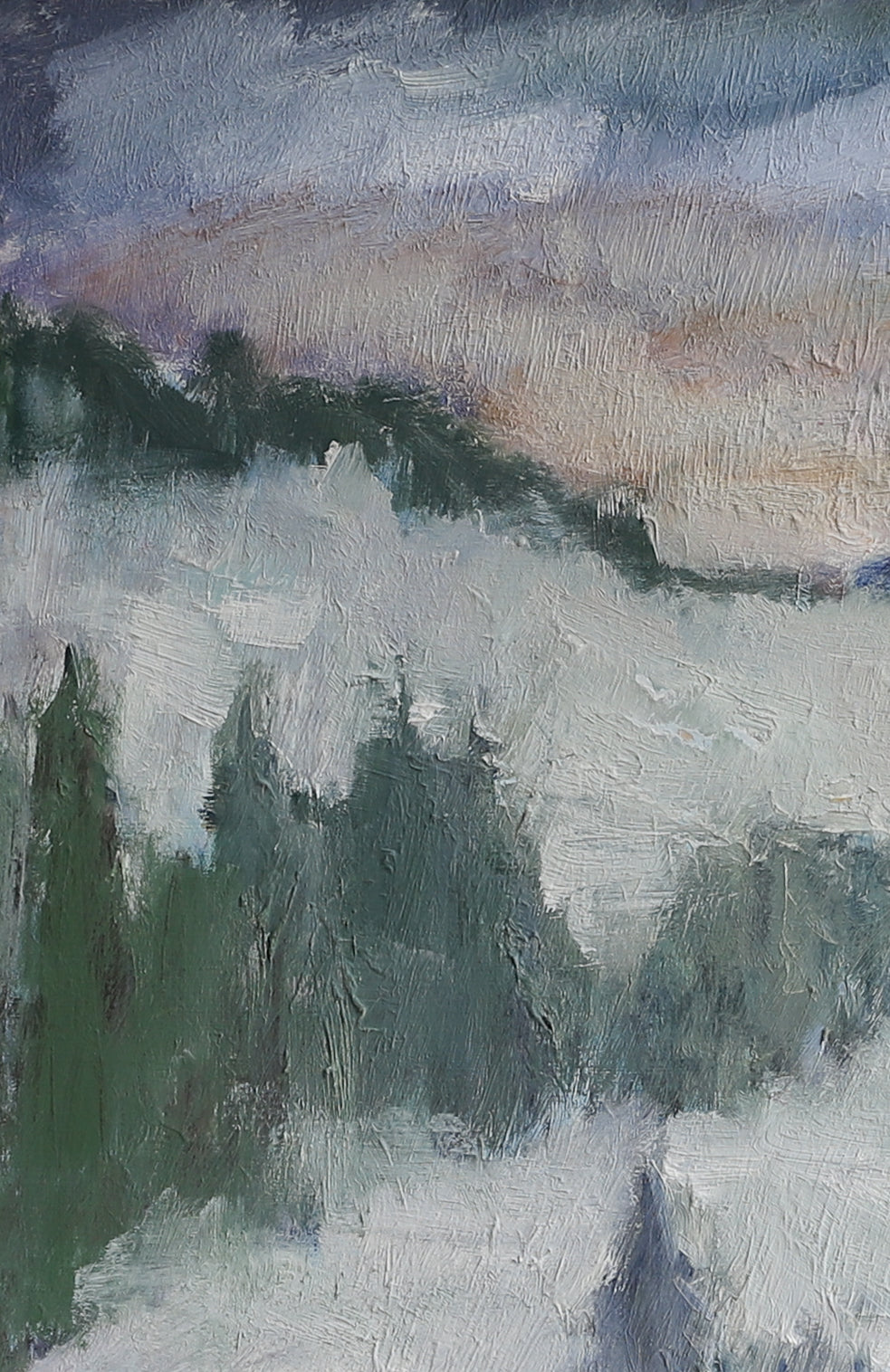 Vintage Art Room Mid Century Original Winter Landscape