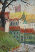 Load image into Gallery viewer, Vintage Mid Century Colorful Landscape Oil Painting from Sweden
