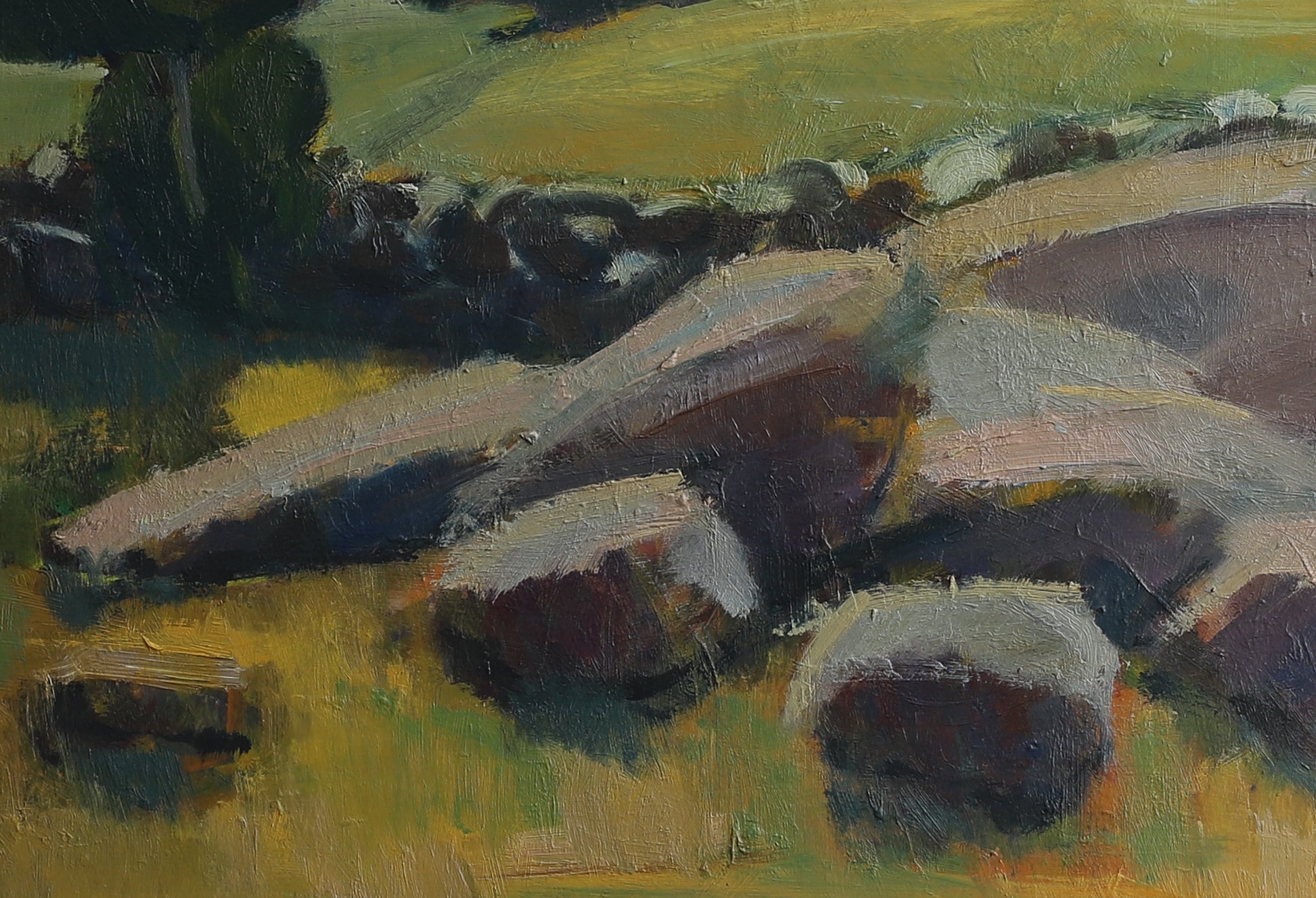 Vintage Art Room Mid Century Original Landscape Painting from Sweden