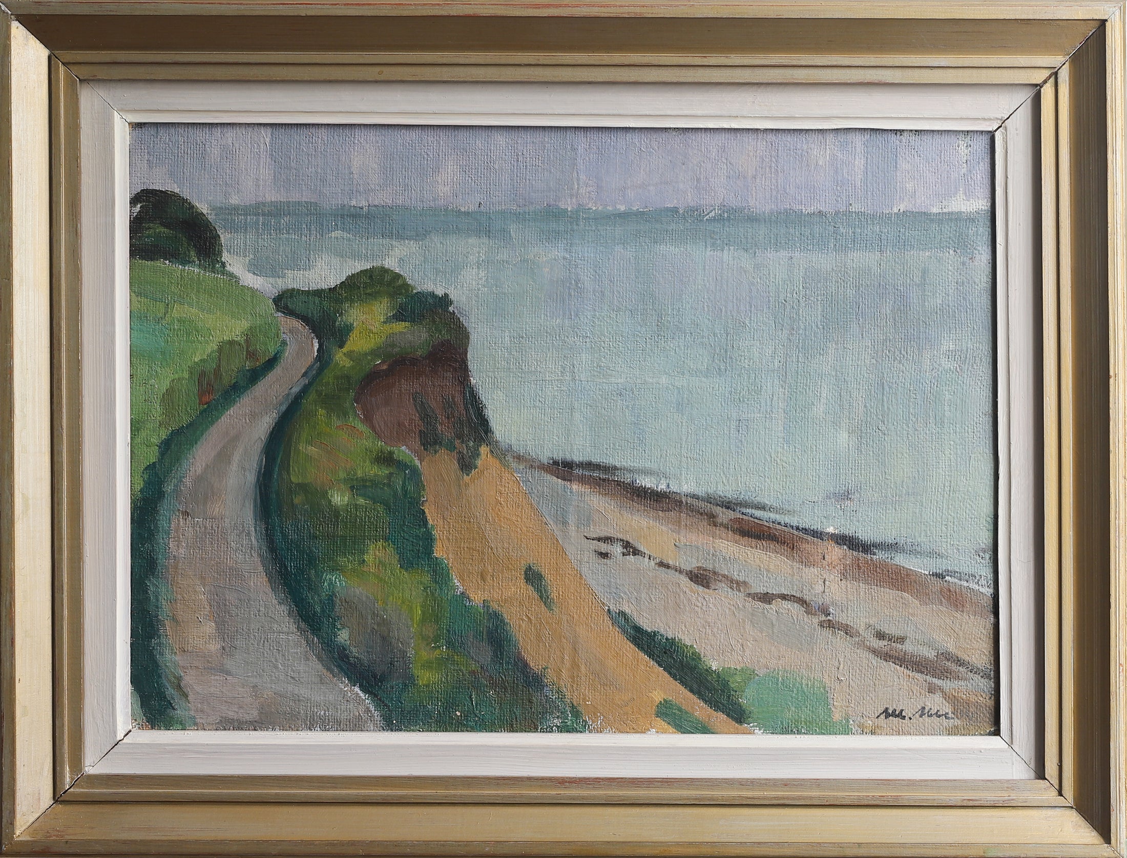 Vintage Mid Century Original Coastal Oil Painting