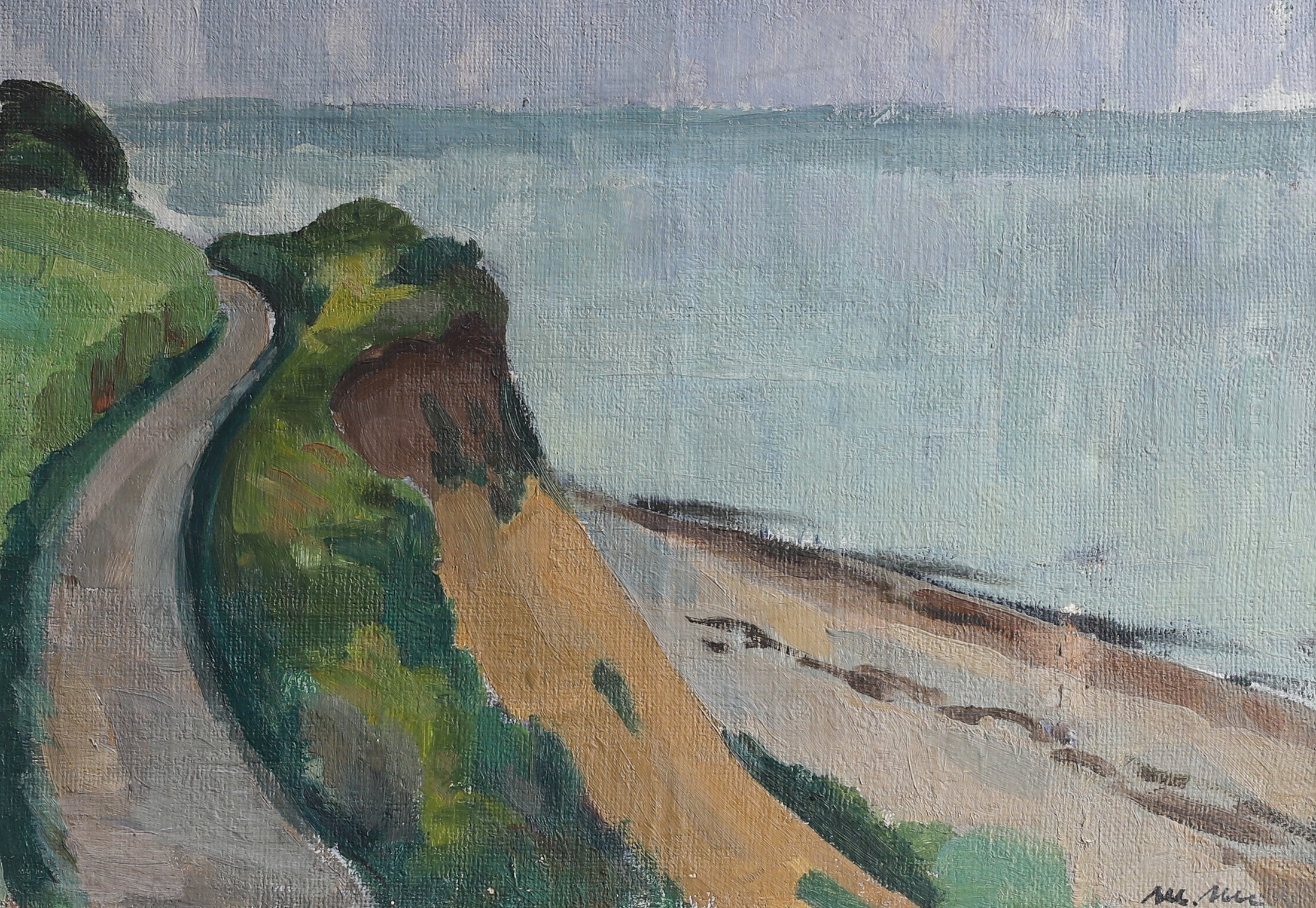Vintage Mid Century Original Coastal Oil Painting