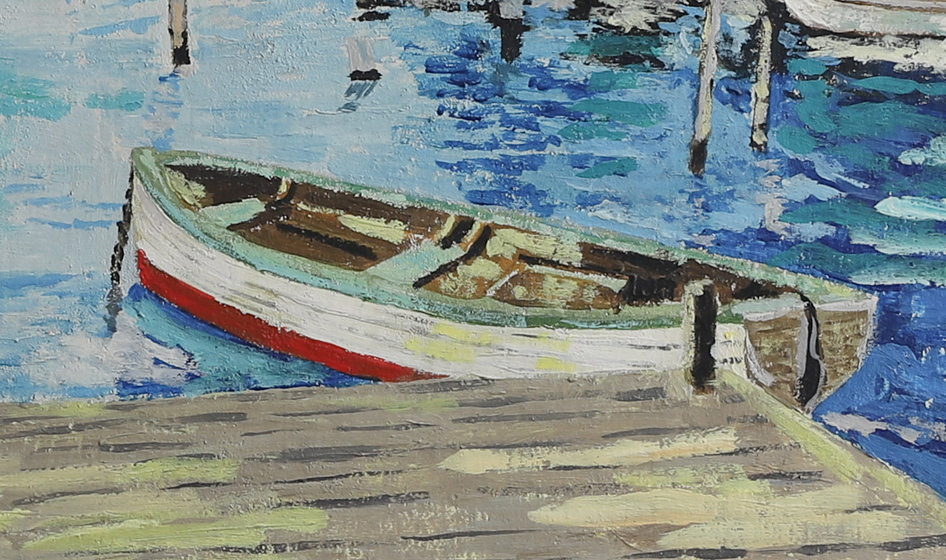 Vintage Mid Century Original Oil Painting from Sweden