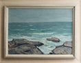 Load image into Gallery viewer, Vintage Art Room Mid Century Vintage Coast Oil Painting
