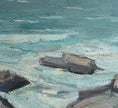 Load image into Gallery viewer, Vintage Art Room Mid Century Vintage Coast Oil Painting
