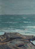 Load image into Gallery viewer, Vintage Art Room Mid Century Vintage Coast Oil Painting
