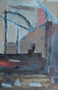 Load image into Gallery viewer, Vintage Mid Century Oil Painting of Boat in Harbor from Sweden
