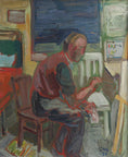 Load image into Gallery viewer, Vintage Portrait of Artist Working in Studio from Sweden
