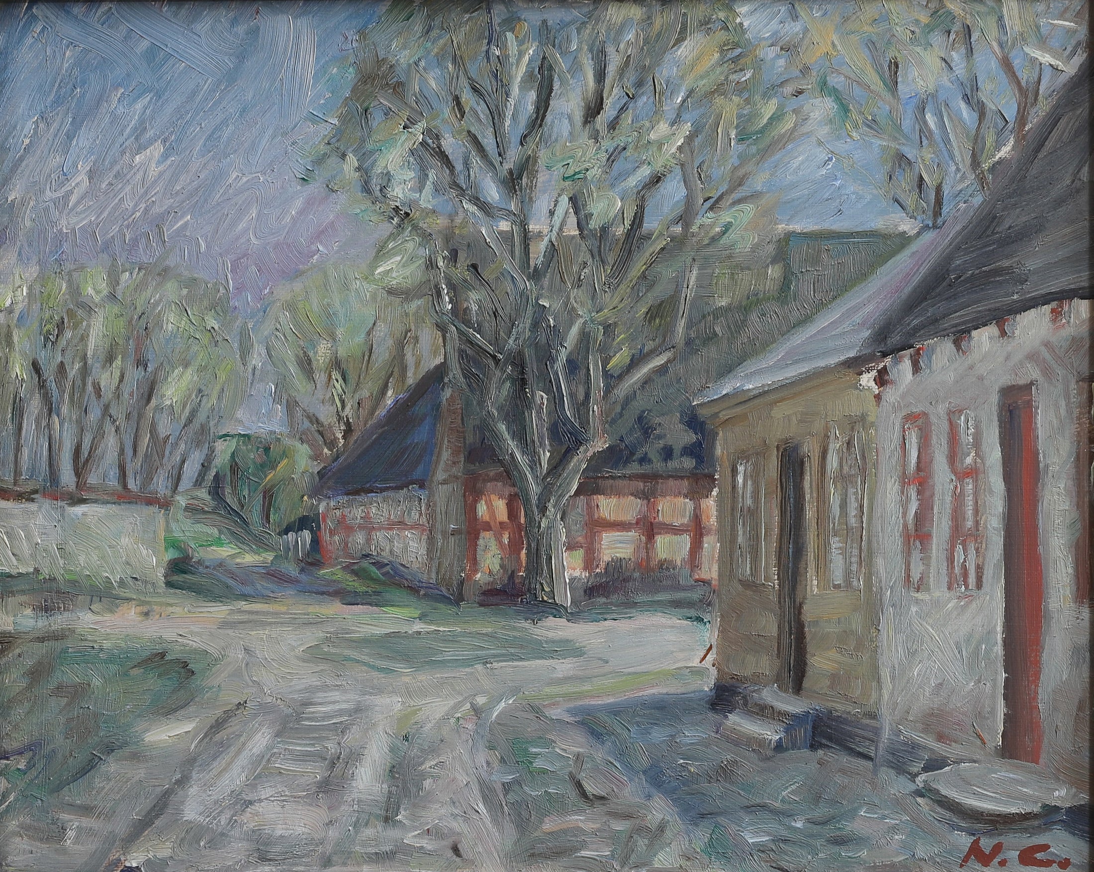 Vintage Art Original Oil Painting from Sweden