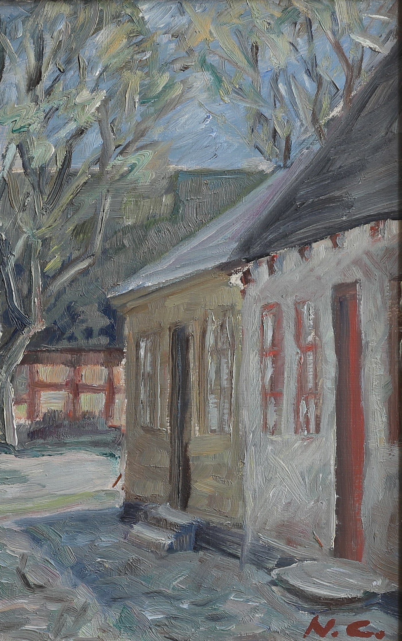 Vintage Art Original Oil Painting from Sweden