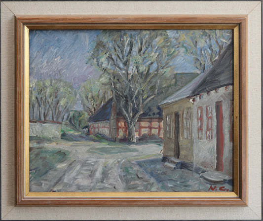 Vintage Art Original Oil Painting from Sweden