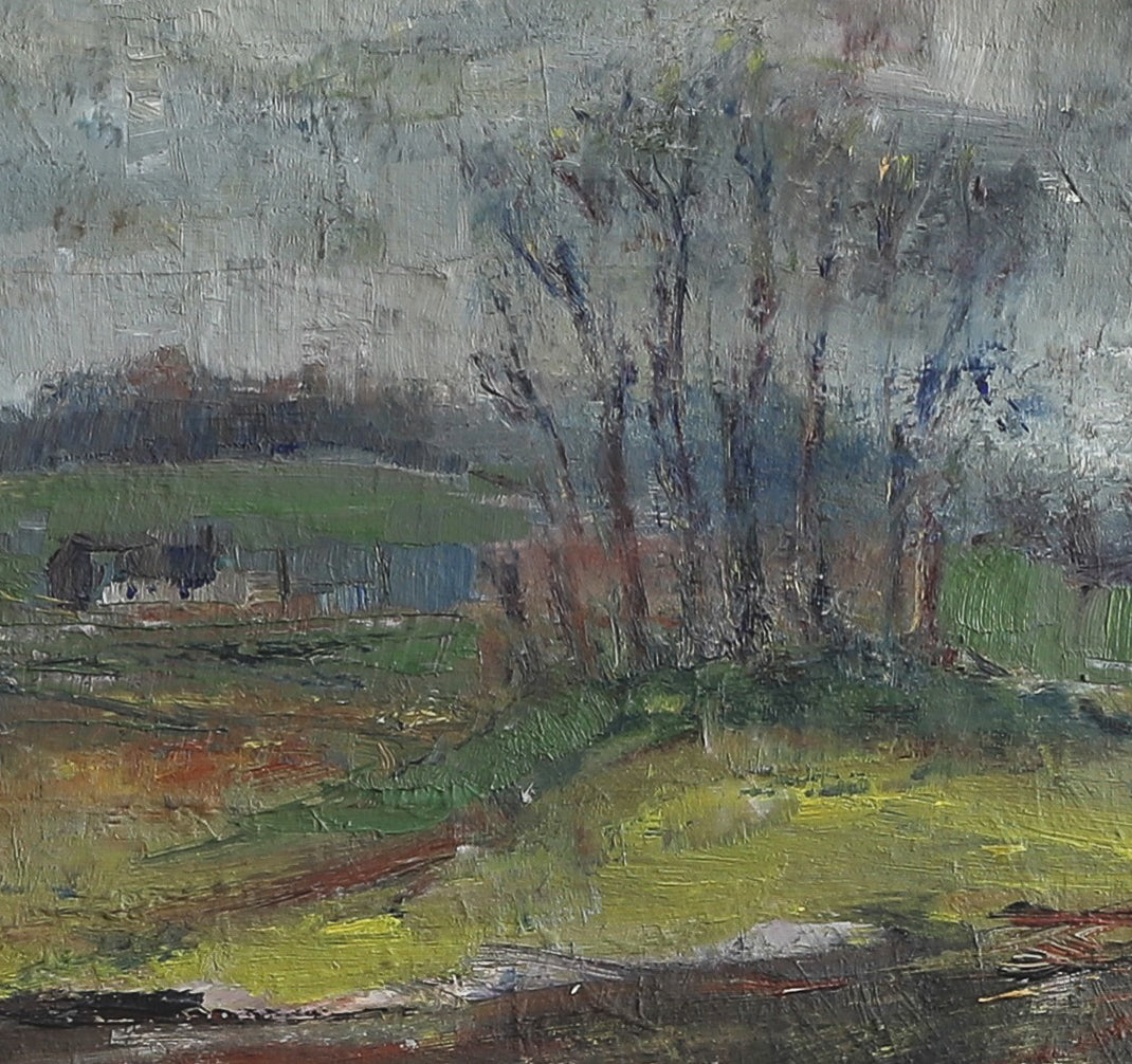 Mid Century Original LAndscape Oil Painting from Sweden