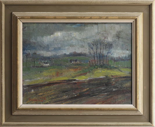 Mid Century Original LAndscape Oil Painting from Sweden
