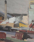 Load image into Gallery viewer, Vintage Art Sweden Original Trainyard Painting
