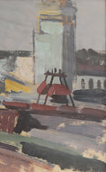 Load image into Gallery viewer, Vintage Art Sweden Original Trainyard Painting

