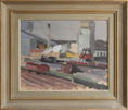 Load image into Gallery viewer, Vintage Art Sweden Original Trainyard Painting
