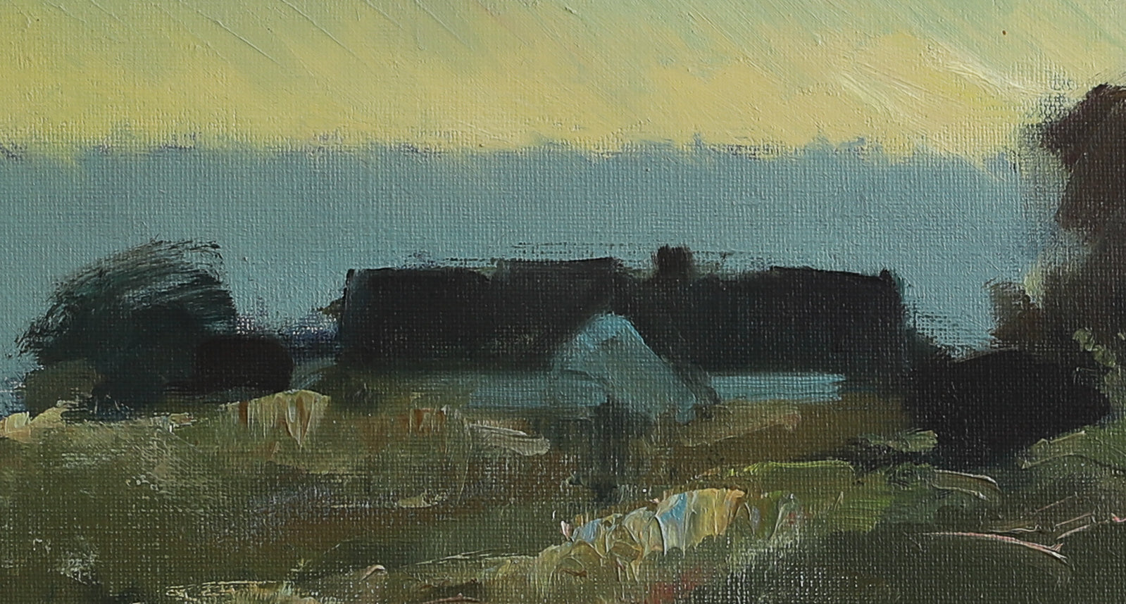 Vintage Original Coastal Oil Painting from Sweden