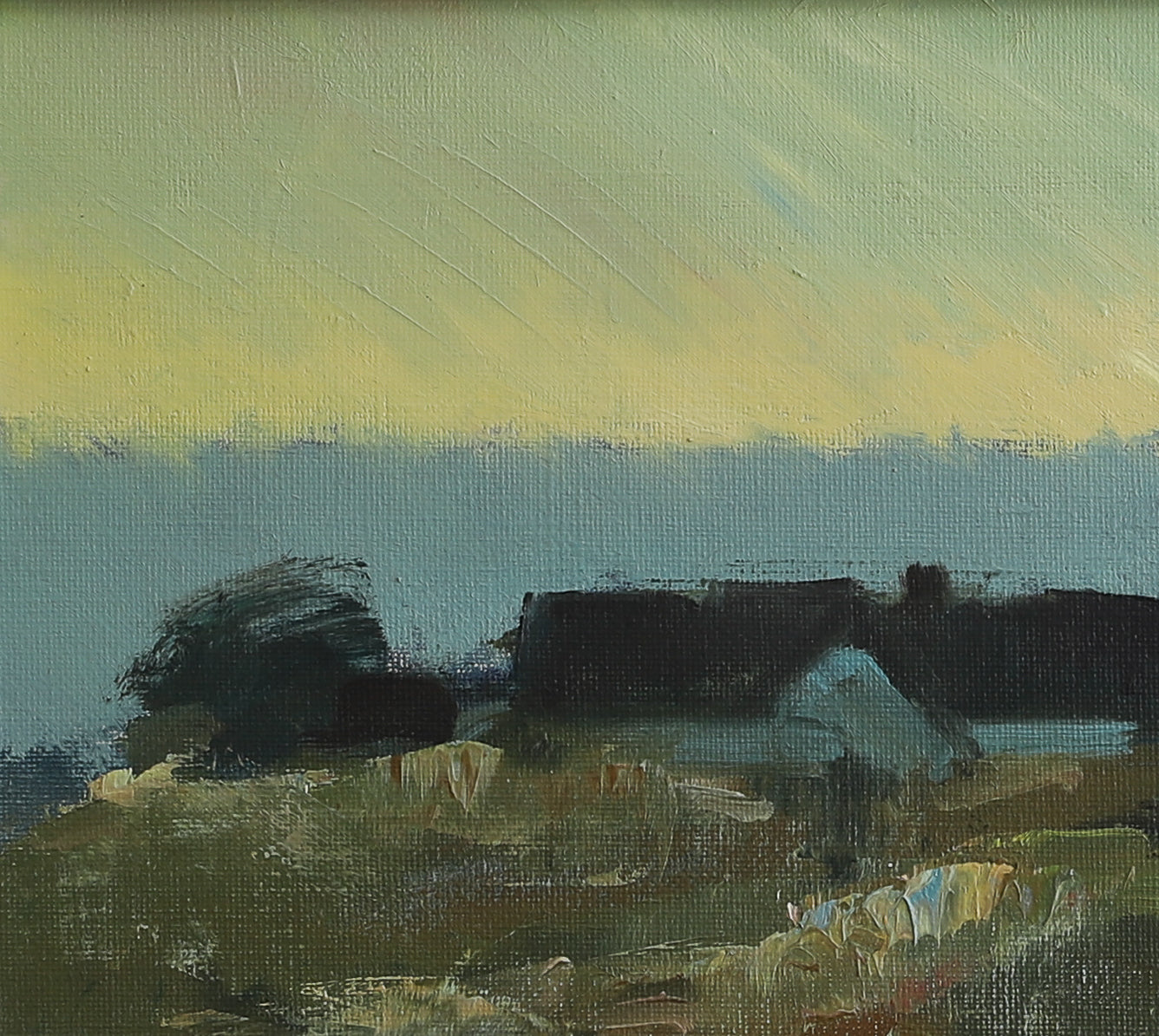 Vintage Original Coastal Oil Painting from Sweden