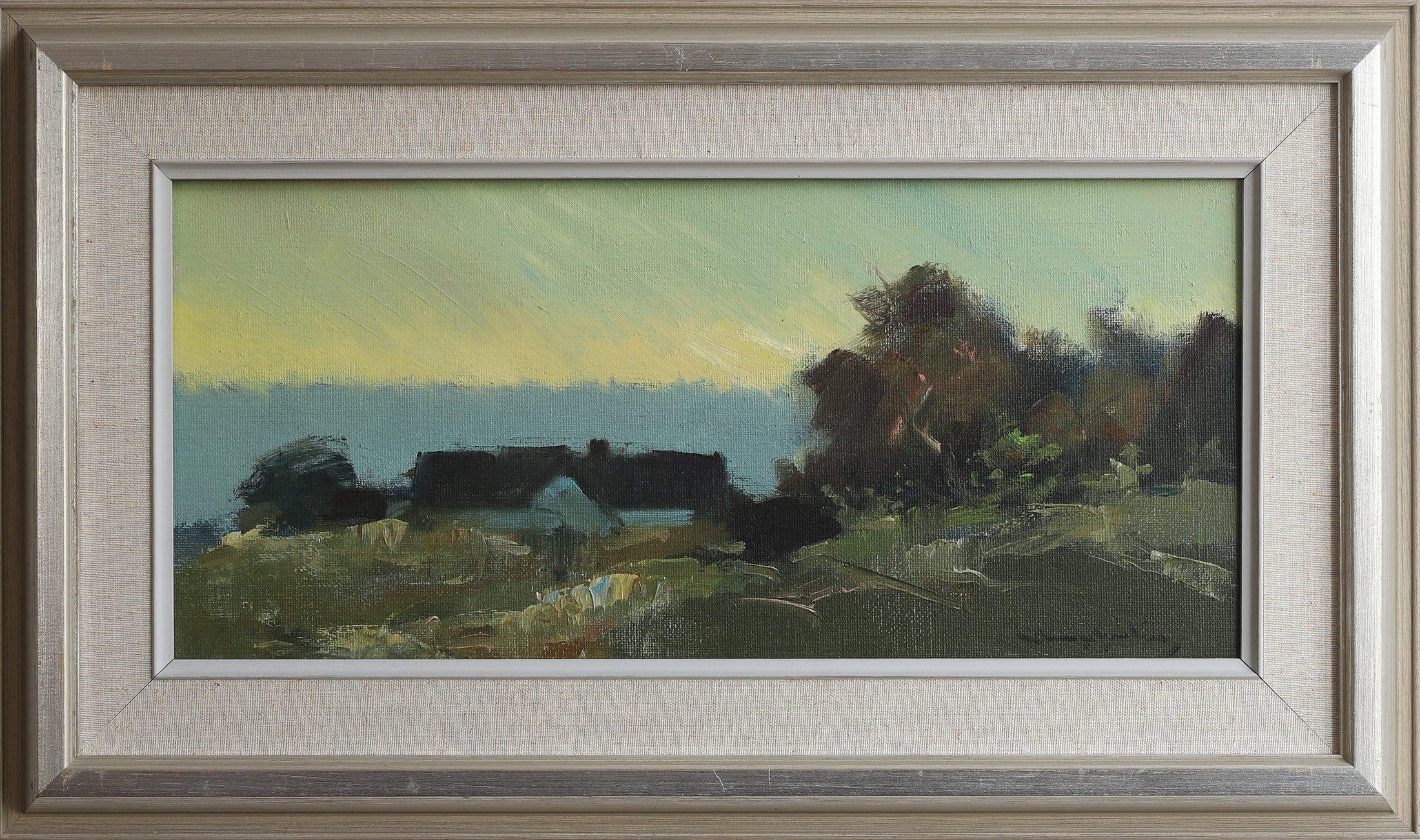 Vintage Original Coastal Oil Painting from Sweden